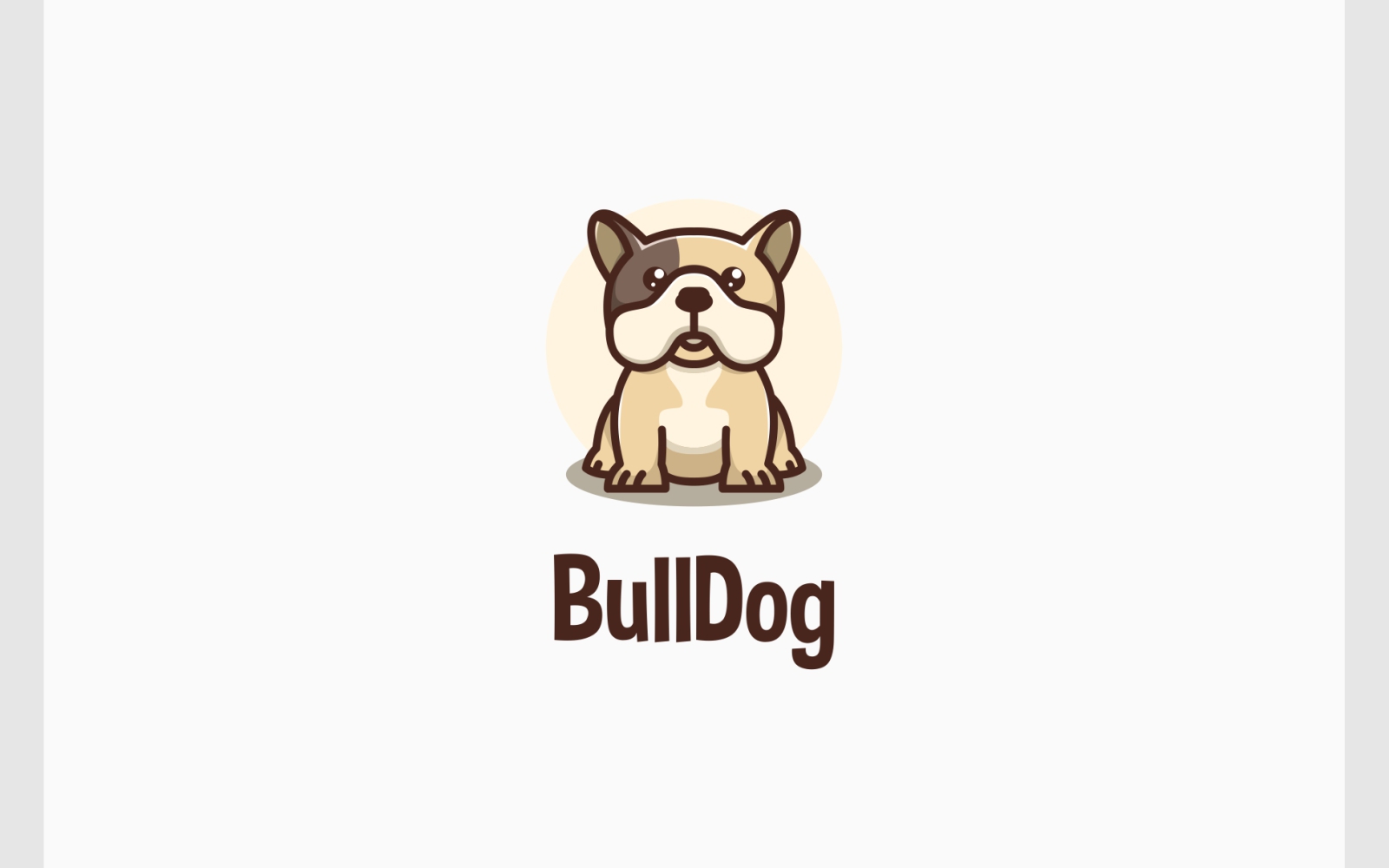 Cute Bulldog Dog Mascot Logo