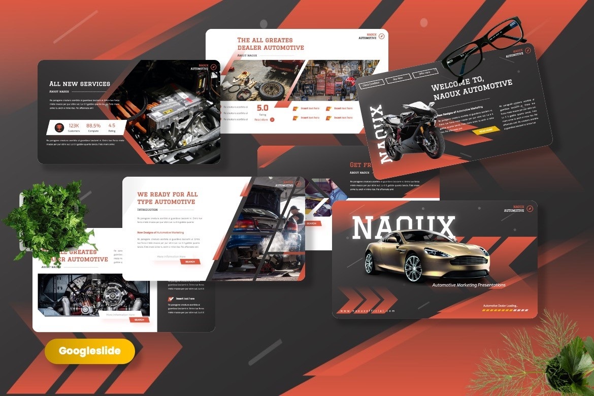 Naoux - Automotive Marketing Googleslide Templates