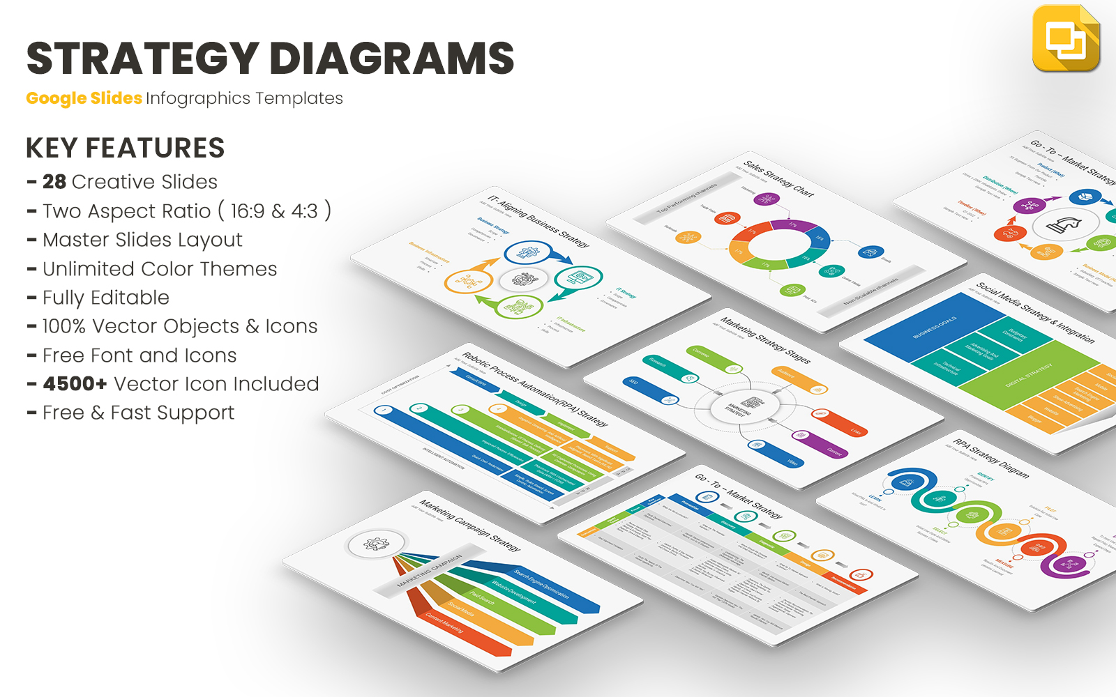 Strategy Diagrams Google Slides Templates