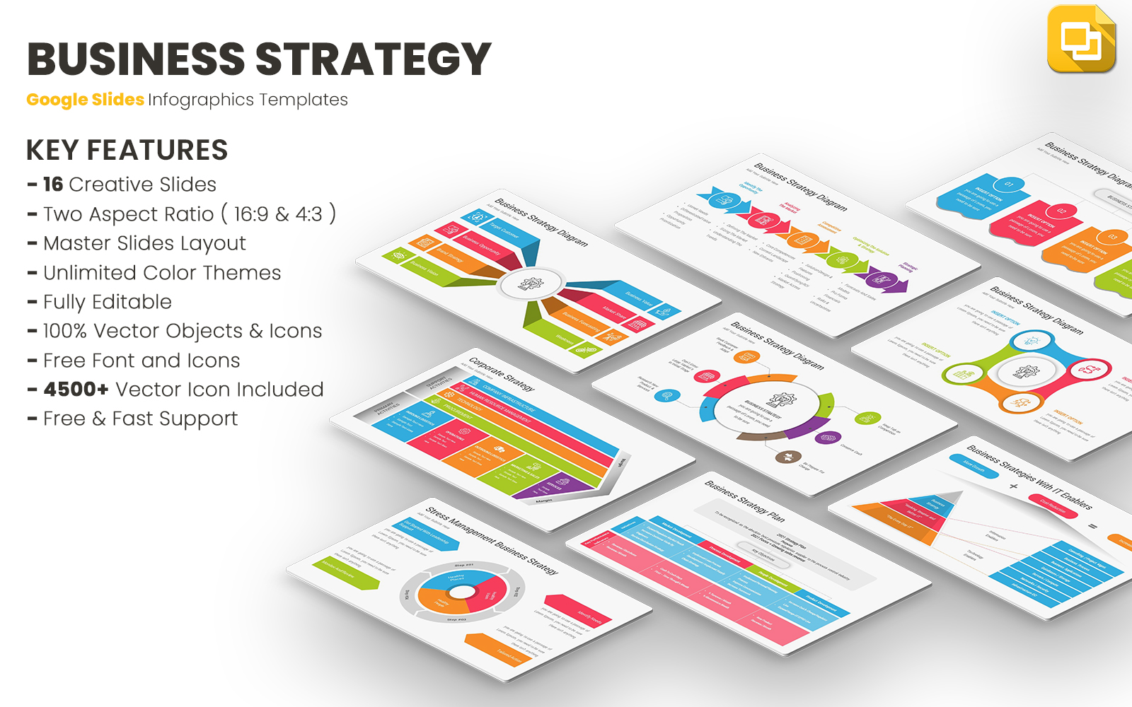 Business Strategy Diagrams Google Slides Templates