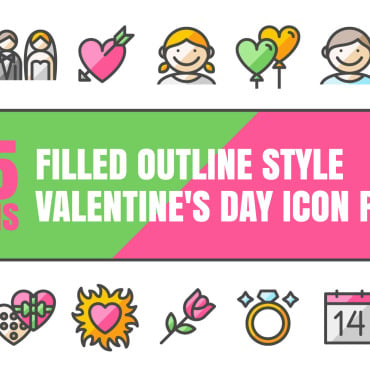 Colored Valentine Icon Sets 385708