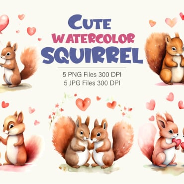 Squirrels Valentines Illustrations Templates 385832