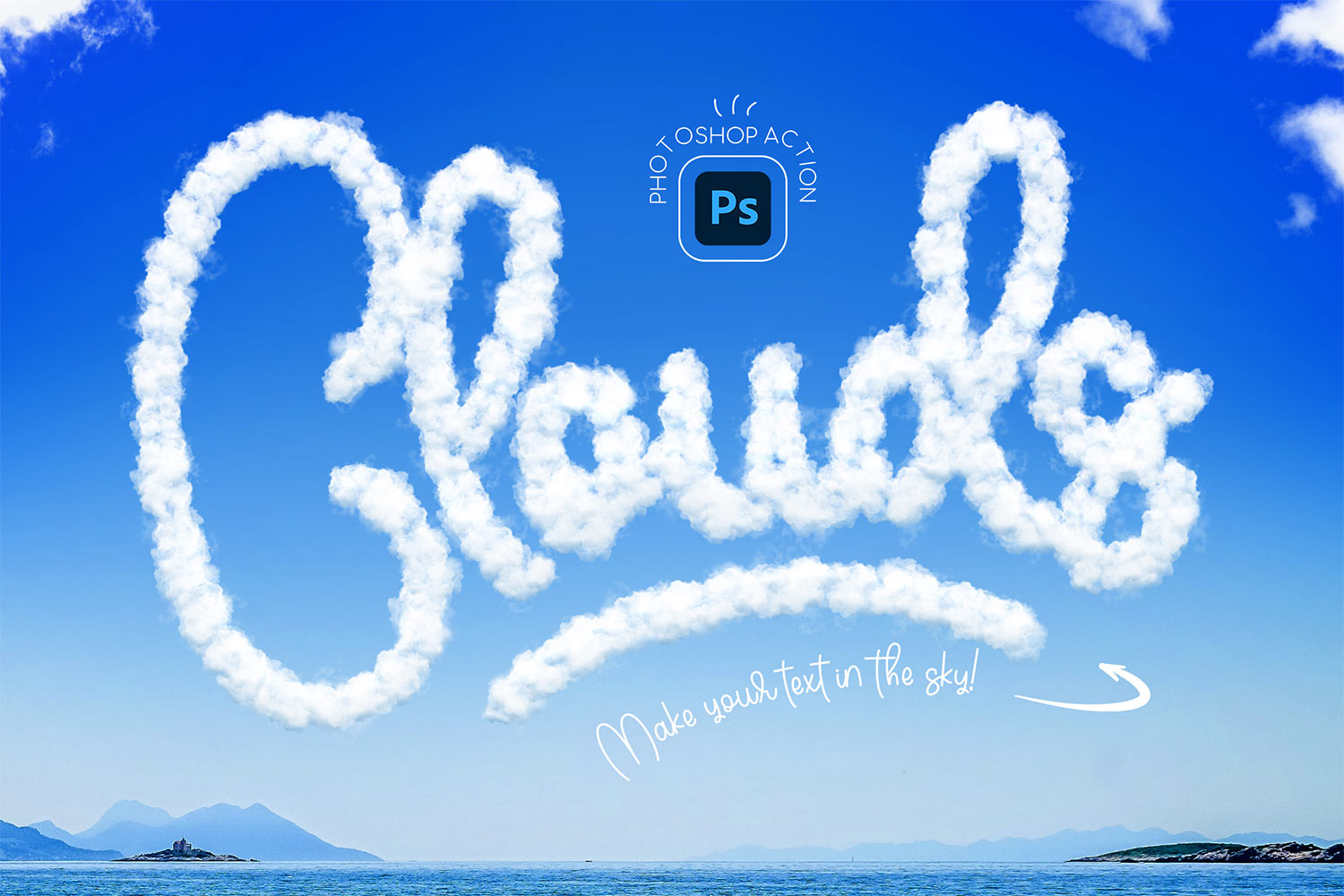 Cloud Text Photoshop Action