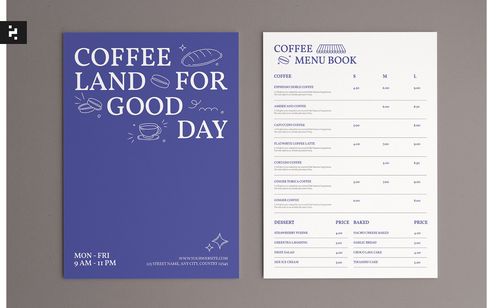 Simple Coffee Restaurant Menu