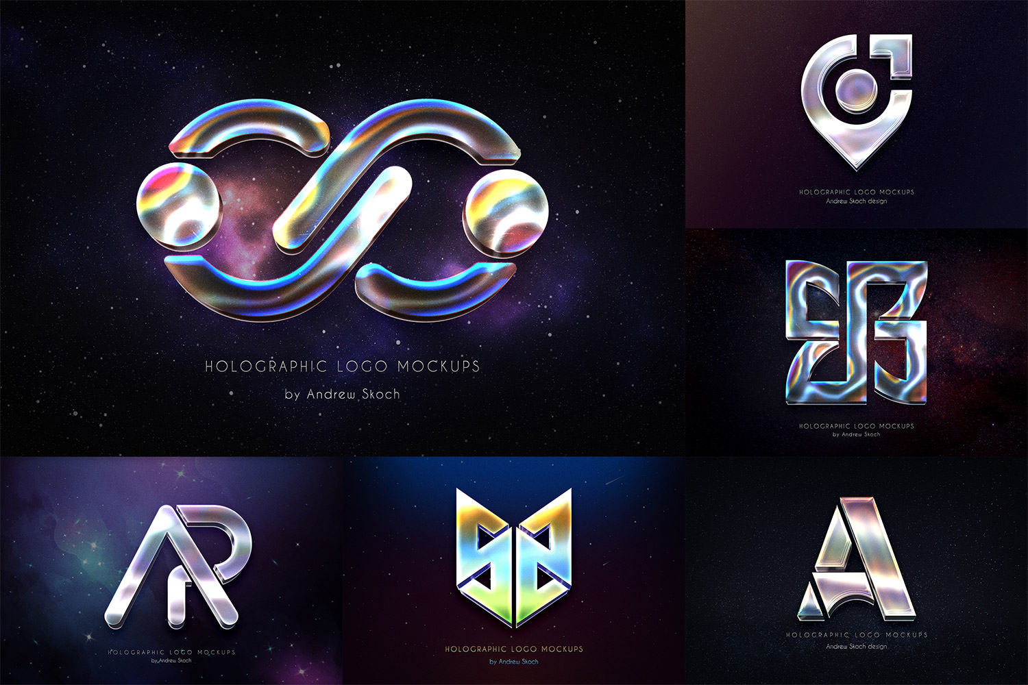 Holographic Logo - Photoshop Mockups