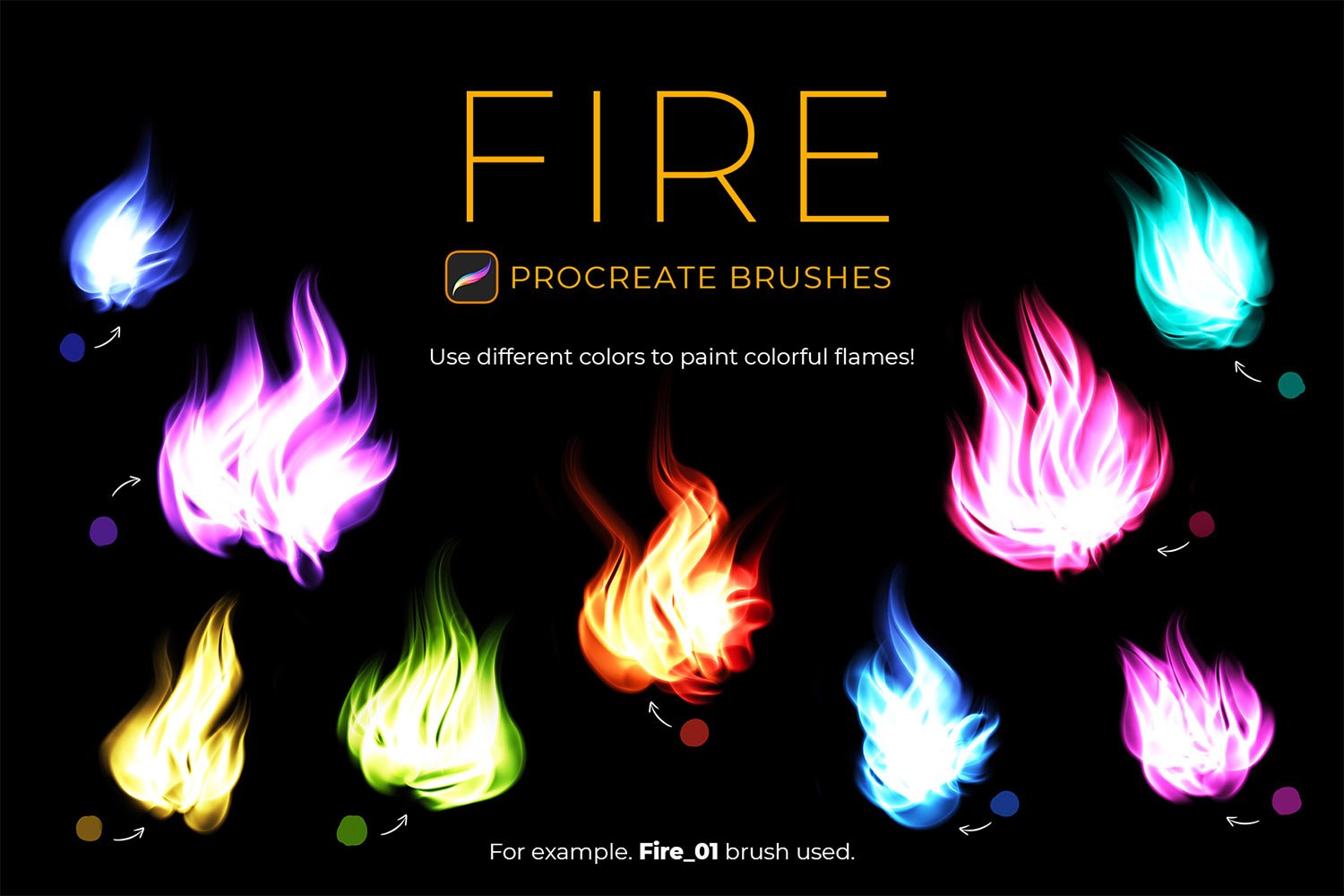 Fire Flames Procreate Brushes