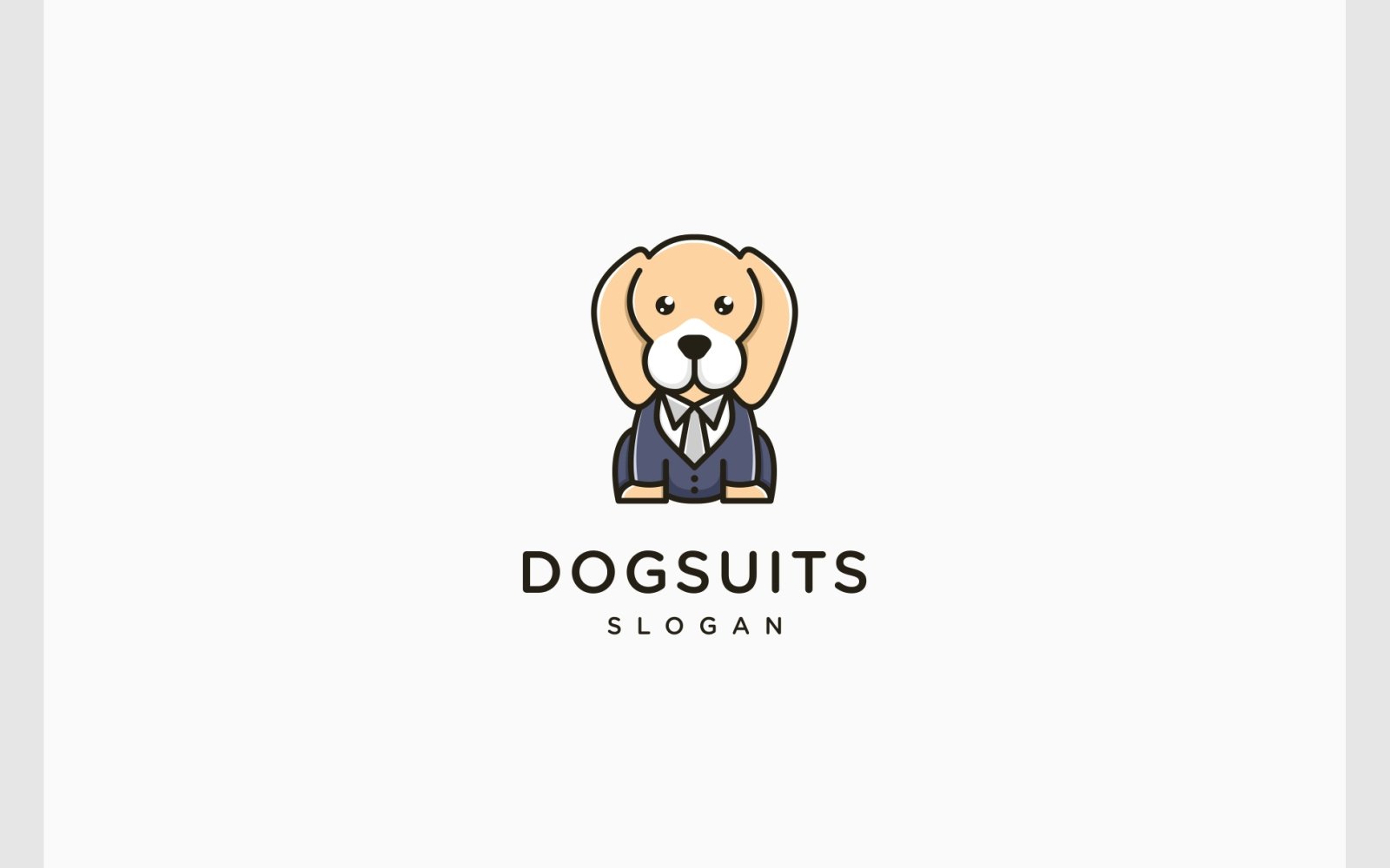 Cute Dog Suit Clothes Mascot Cartoon Logo