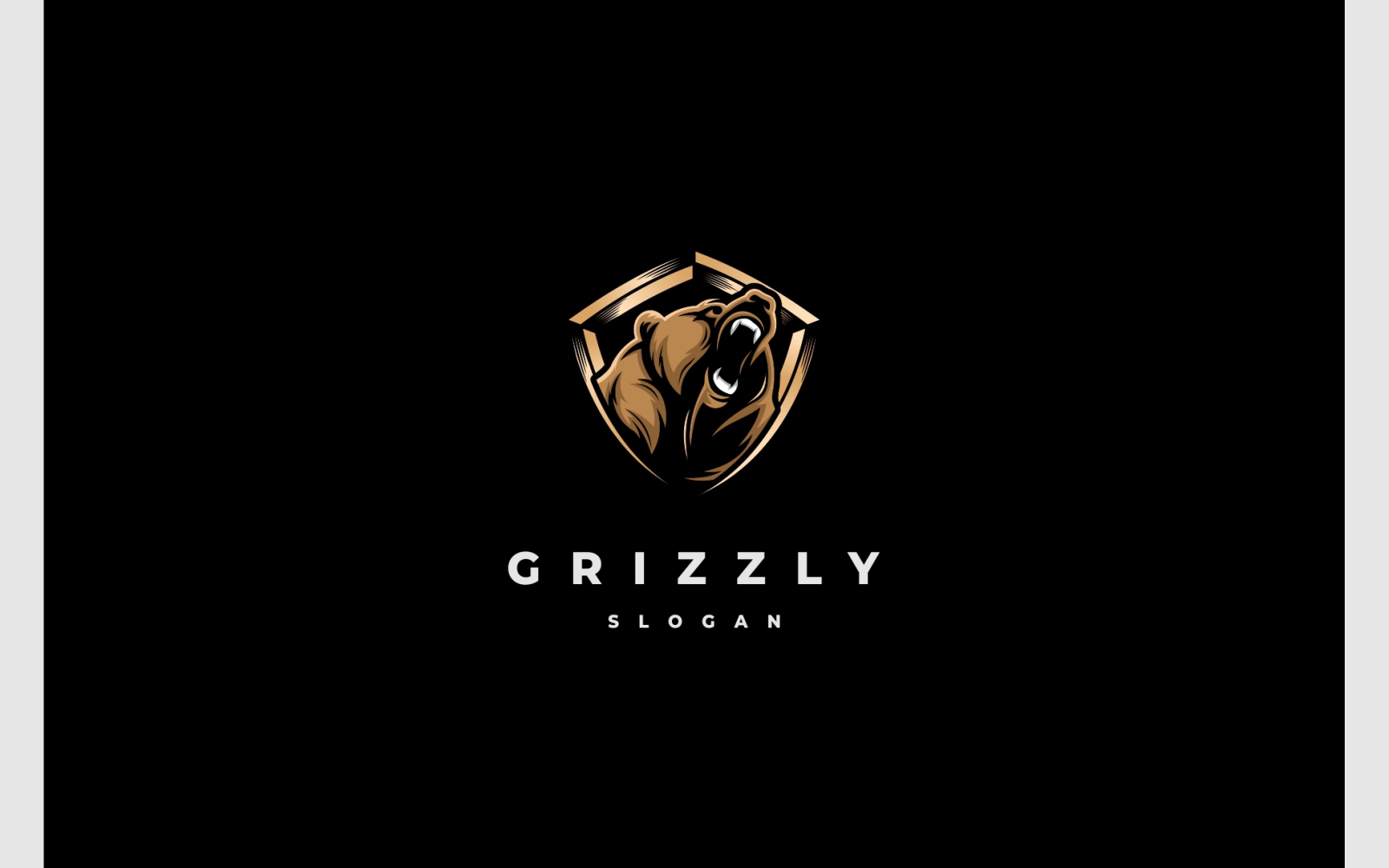 Grizzly Bear Shield Security Protection Logo