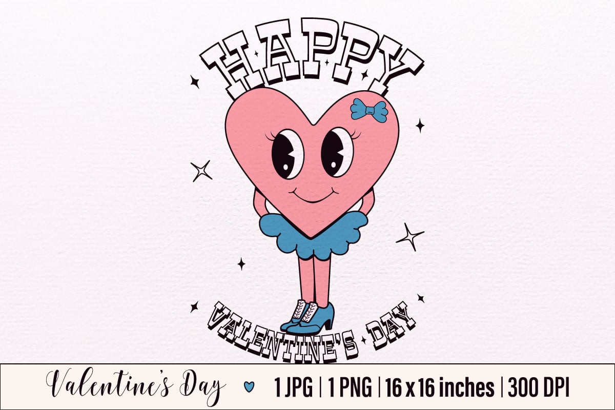 Y2k,Retro Happy Valentine's Day,Pink Heart Valentine Sublimation