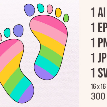 Footprint Baby Vectors Templates 386270