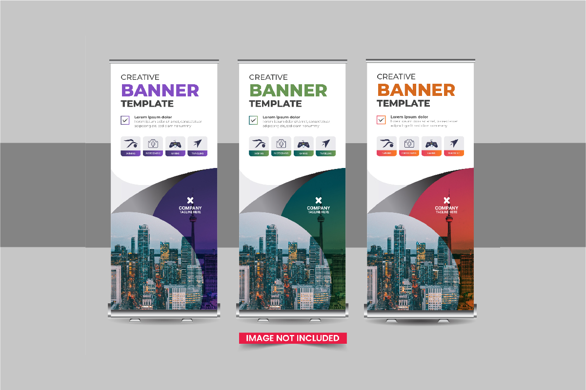 Roll Up Banner or Company advertisement roll up banner design template