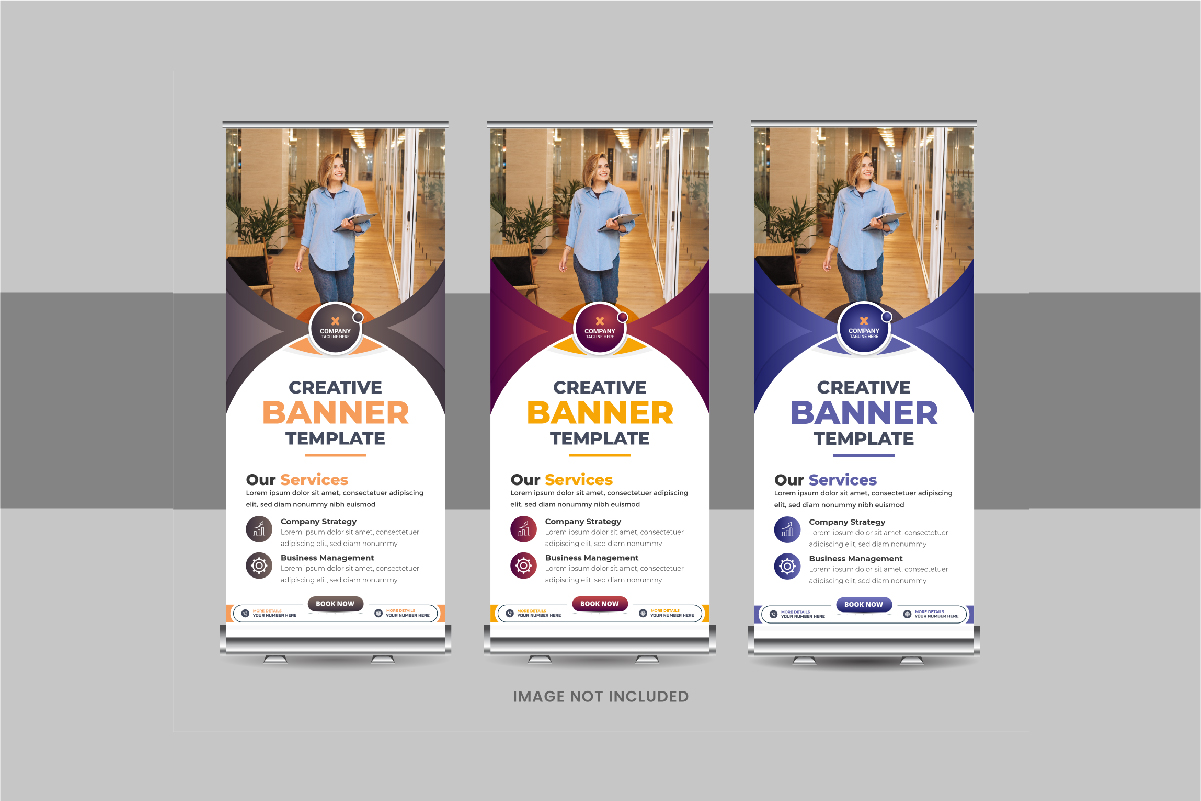 Roll Up Banner or Company advertisement roll up banner template design