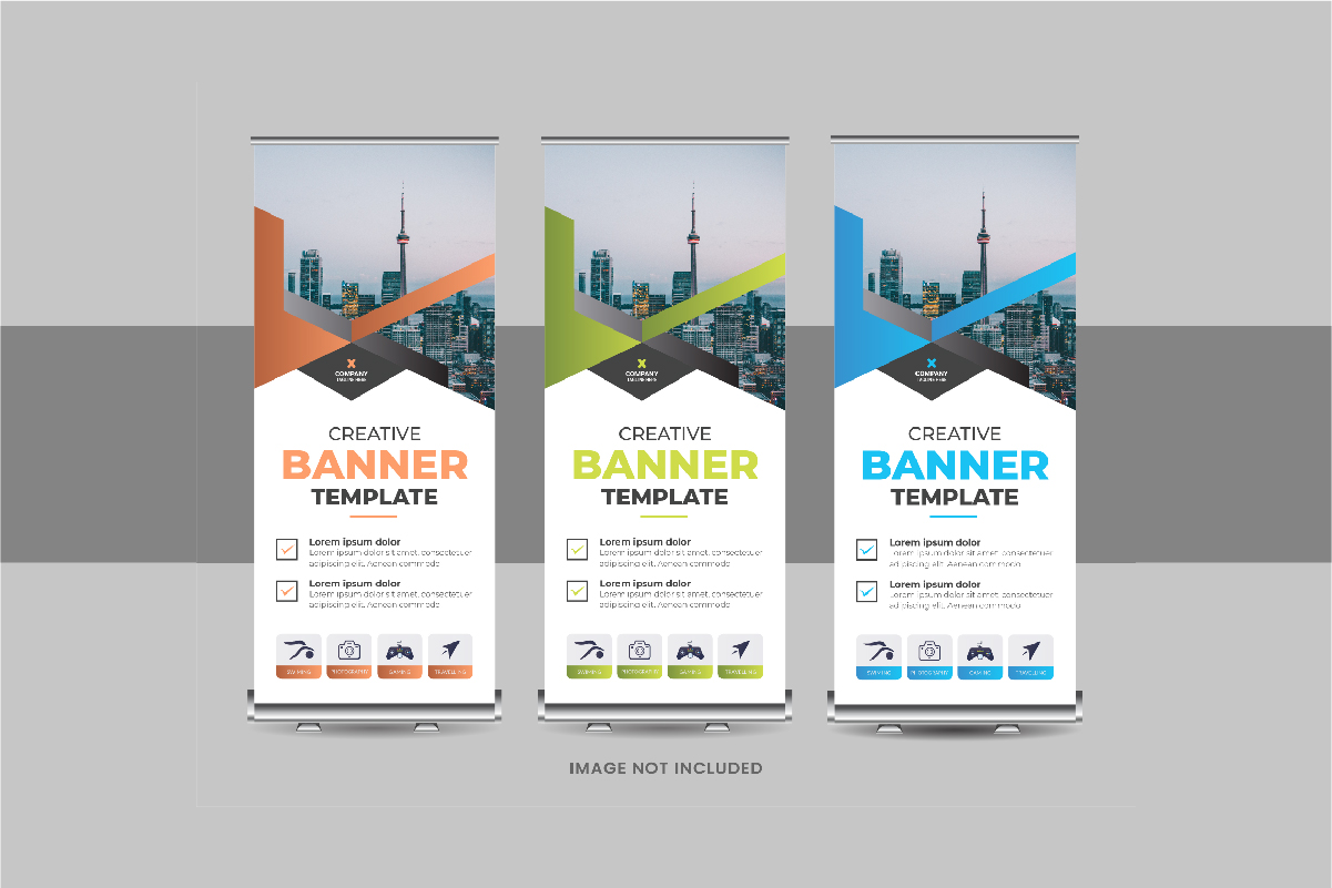 Roll Up Banner or Company advertisement roll up banner design layout