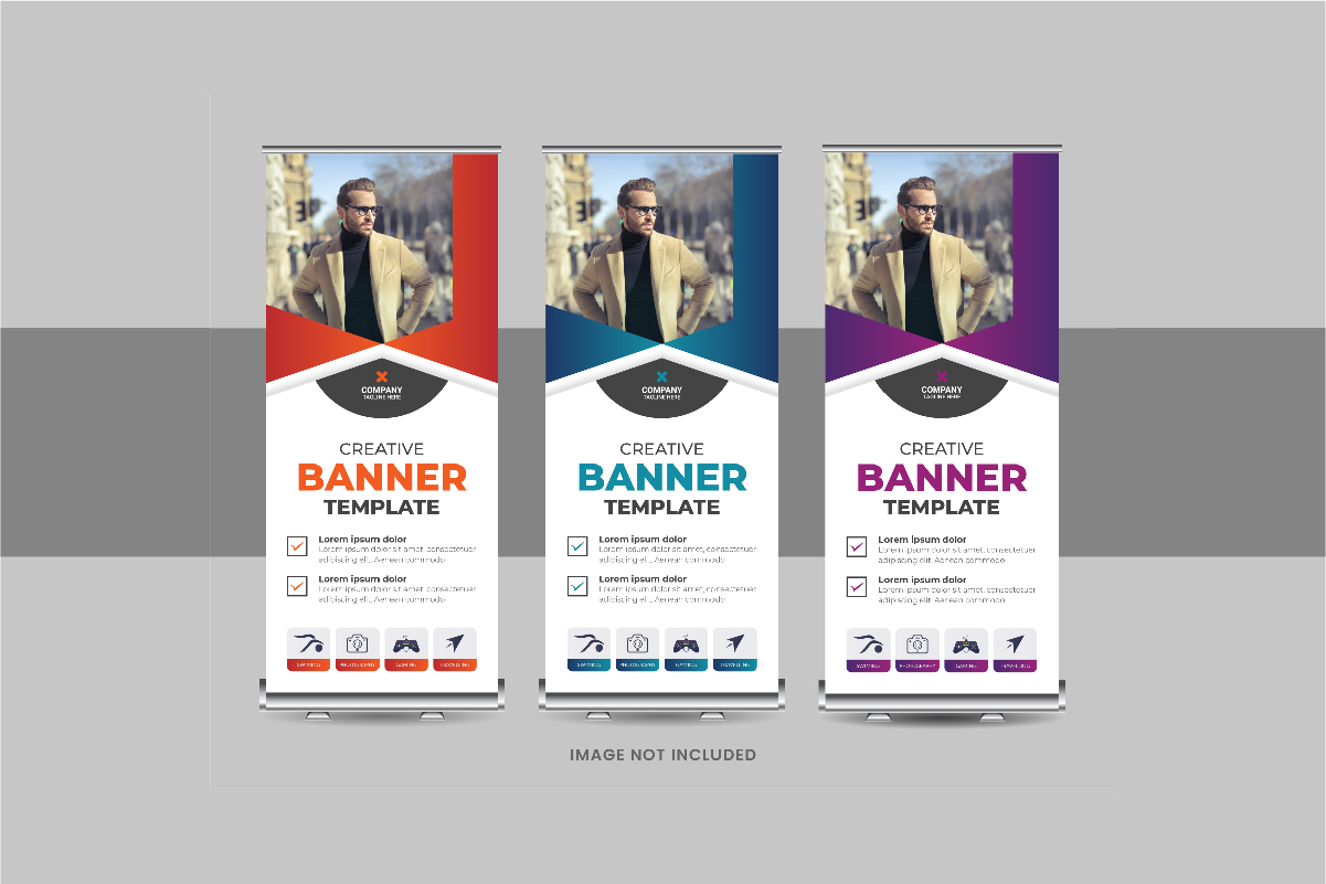 Roll Up Banner or Company advertisement roll up banner template layout