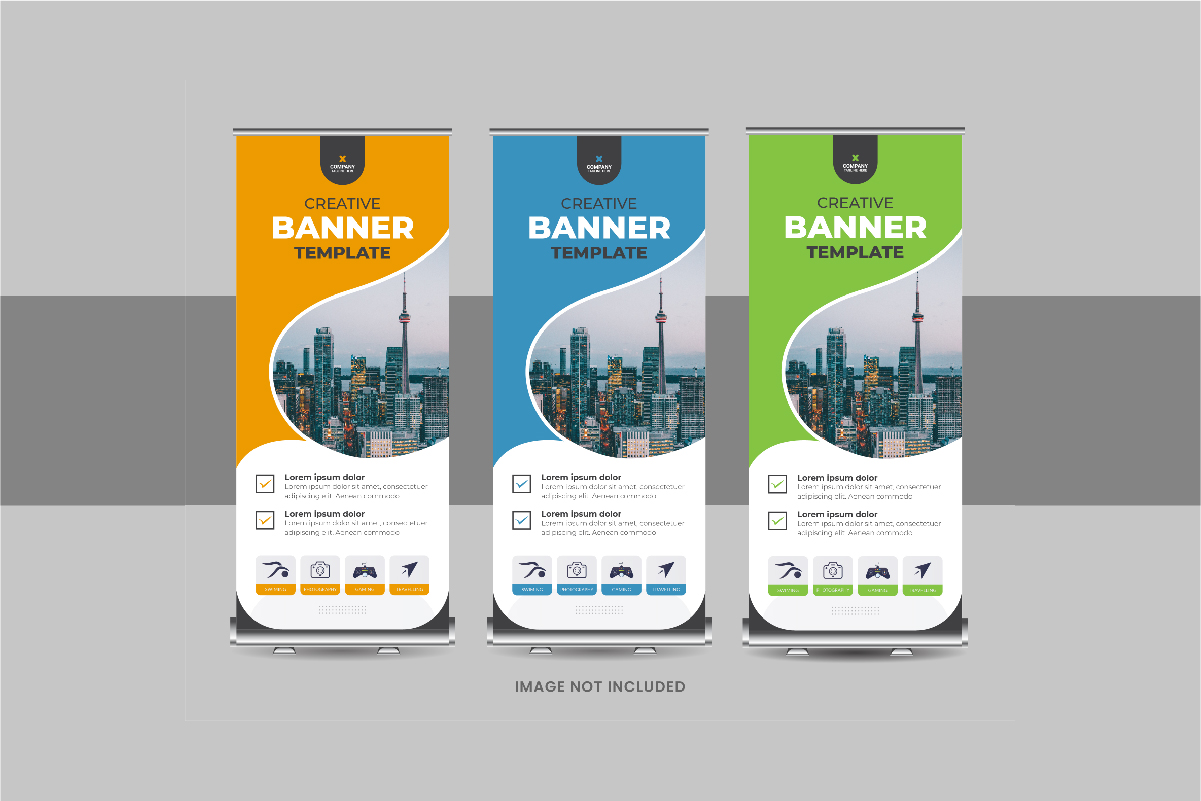 Roll Up Banner or Company advertisement roll up banner template design layout