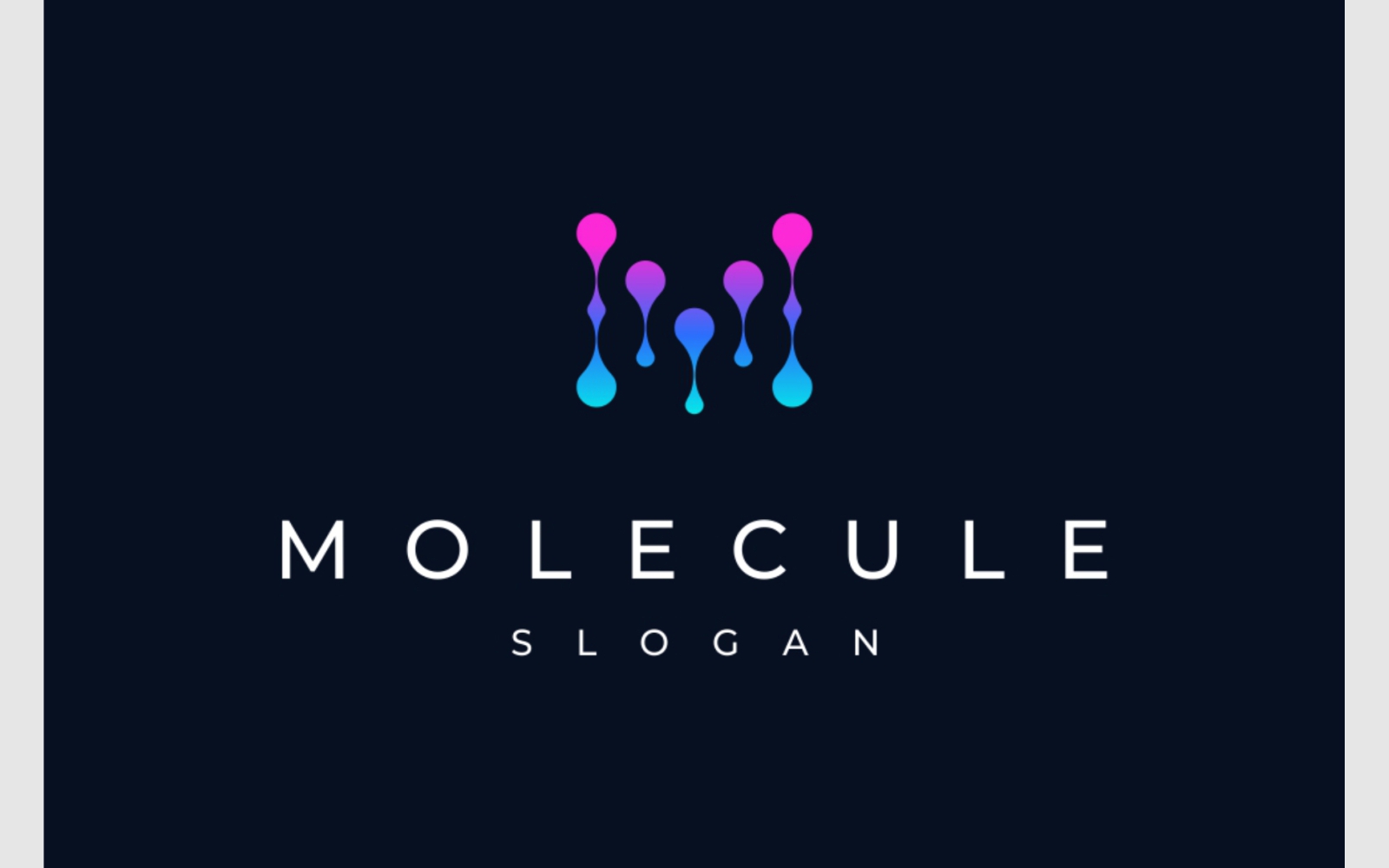 Letter M Molecule Connect Technology Logo