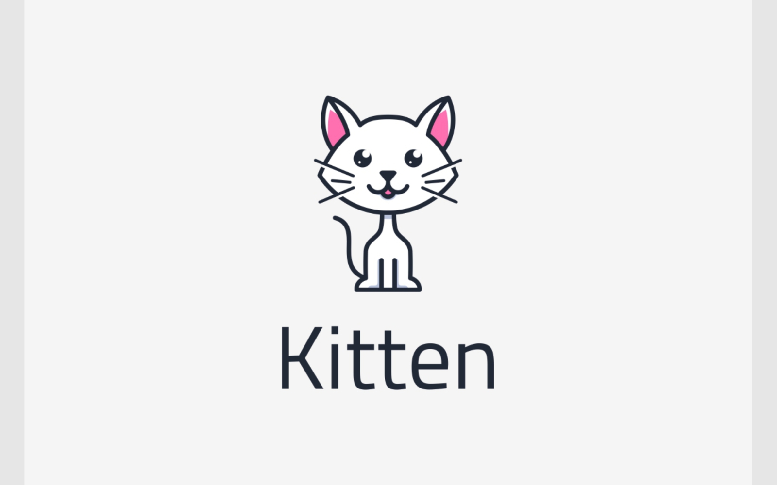 Cute Cat Kitten Mascot Cartoon Logo