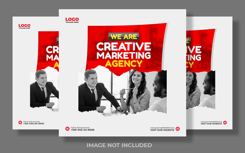 Creative Red And White Digital Marketing Trendy Social Media Post