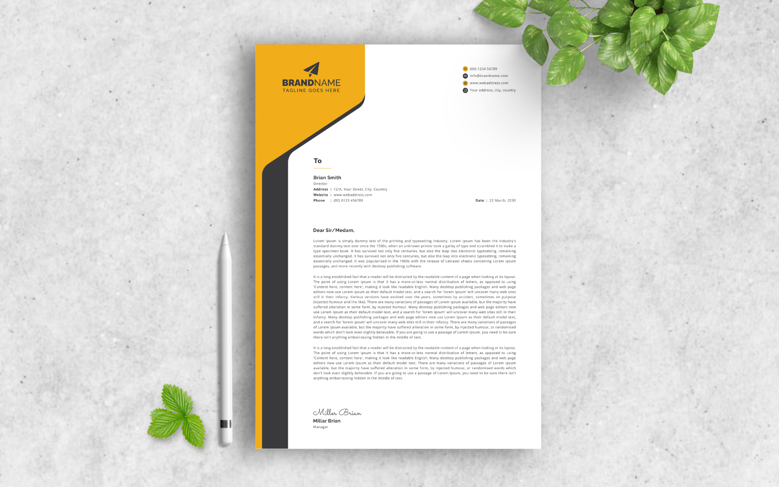 Letterhead Template Design, Simple Letterhead Design