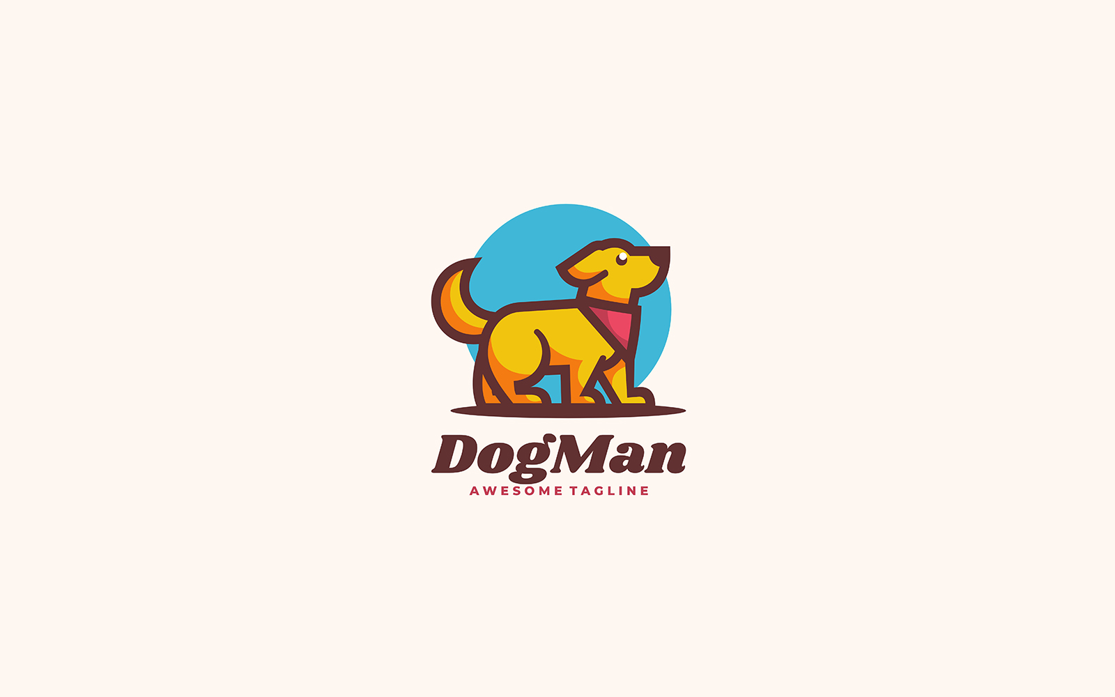 Dog Man Simple Mascot Logo