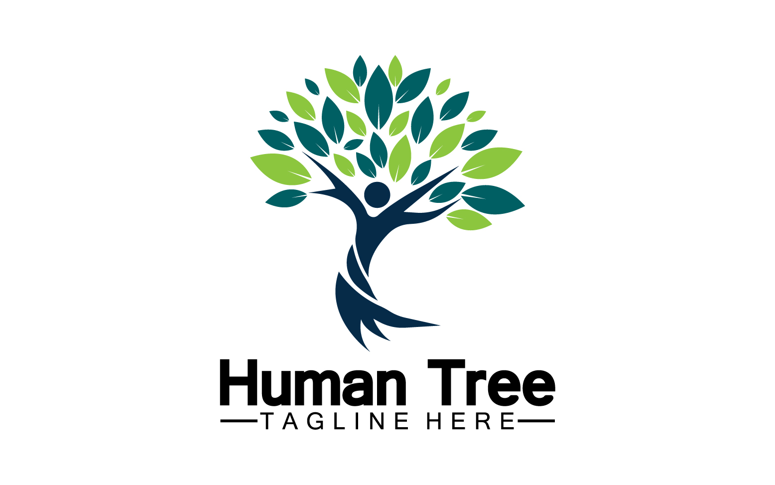 Human tree concept love save green logo version 1