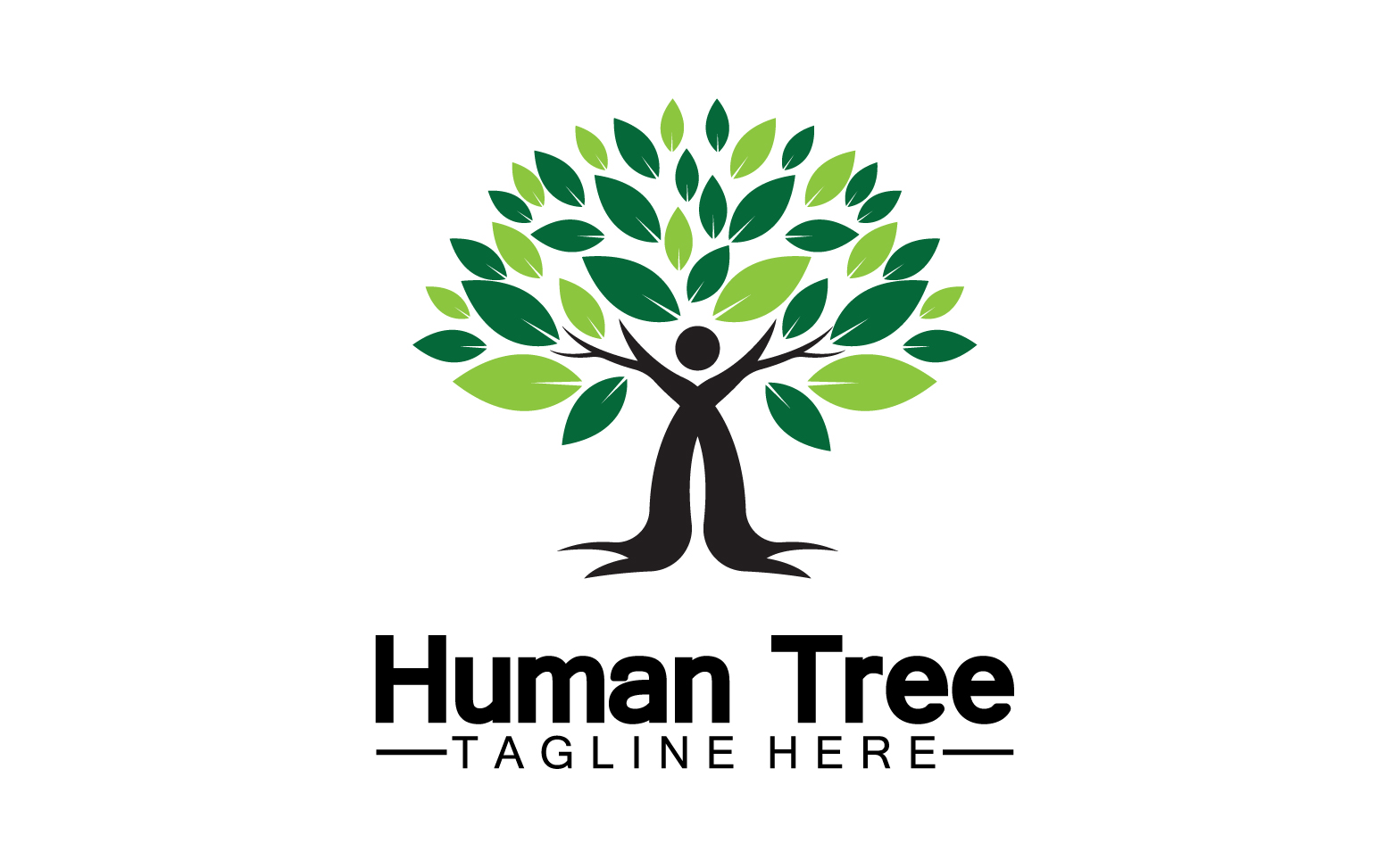 Human tree concept love save green logo version 2
