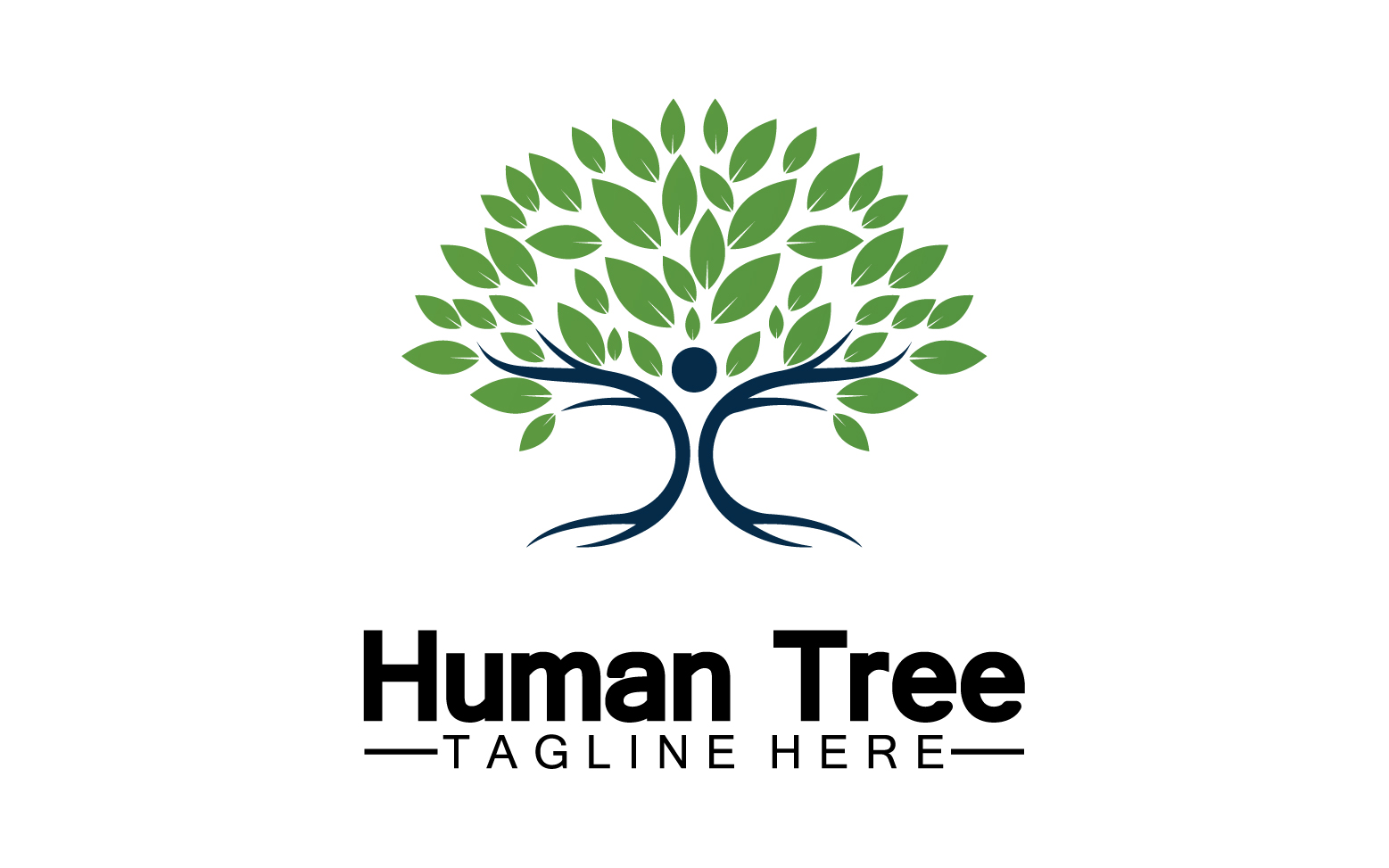 Human tree concept love save green logo version 8