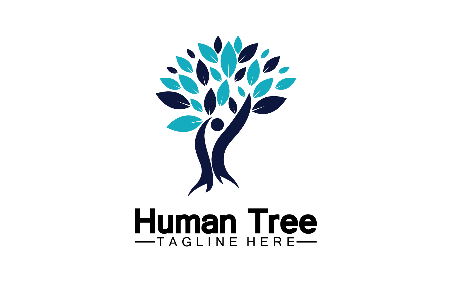 Human tree concept love save green logo version 13