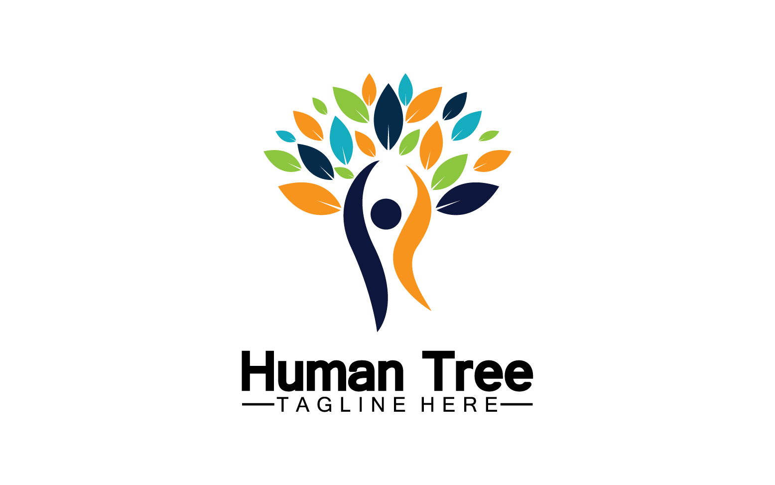 Human tree concept love save green logo version 14