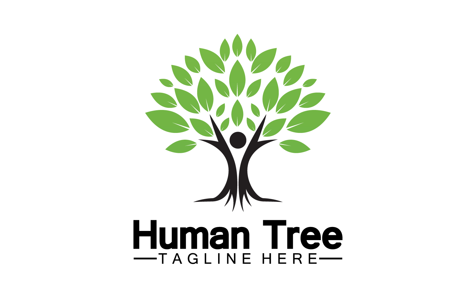 Human tree concept love save green logo version 4
