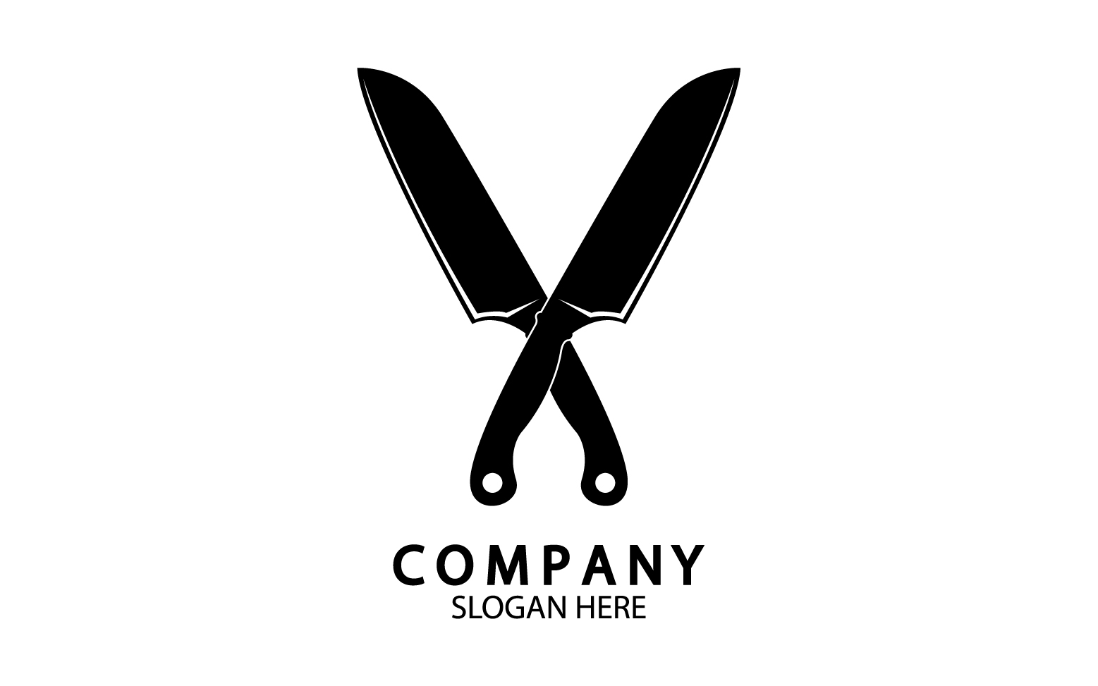 Kitchen knife symbol template logo vector version 34
