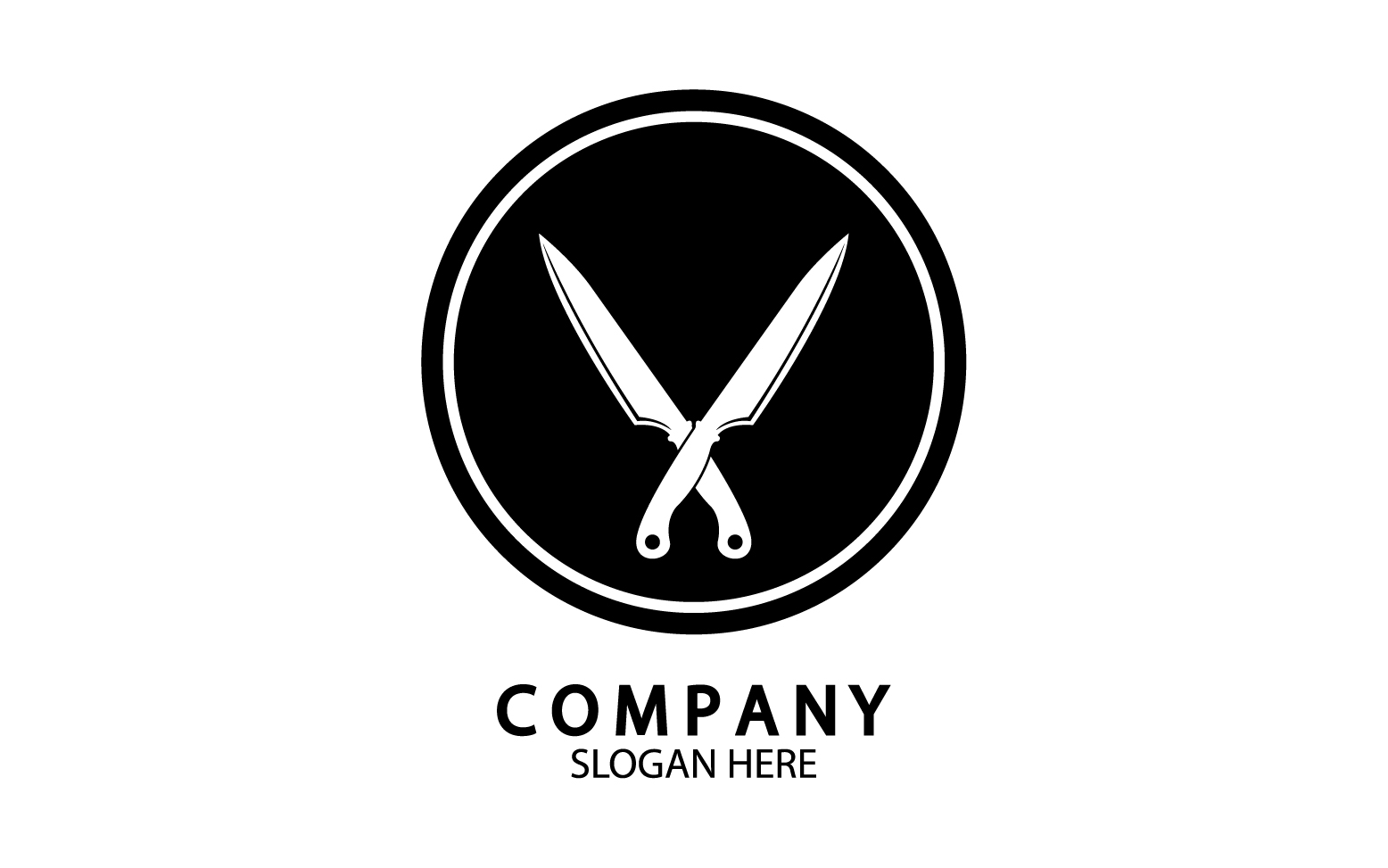 Kitchen knife symbol template logo vector version 46
