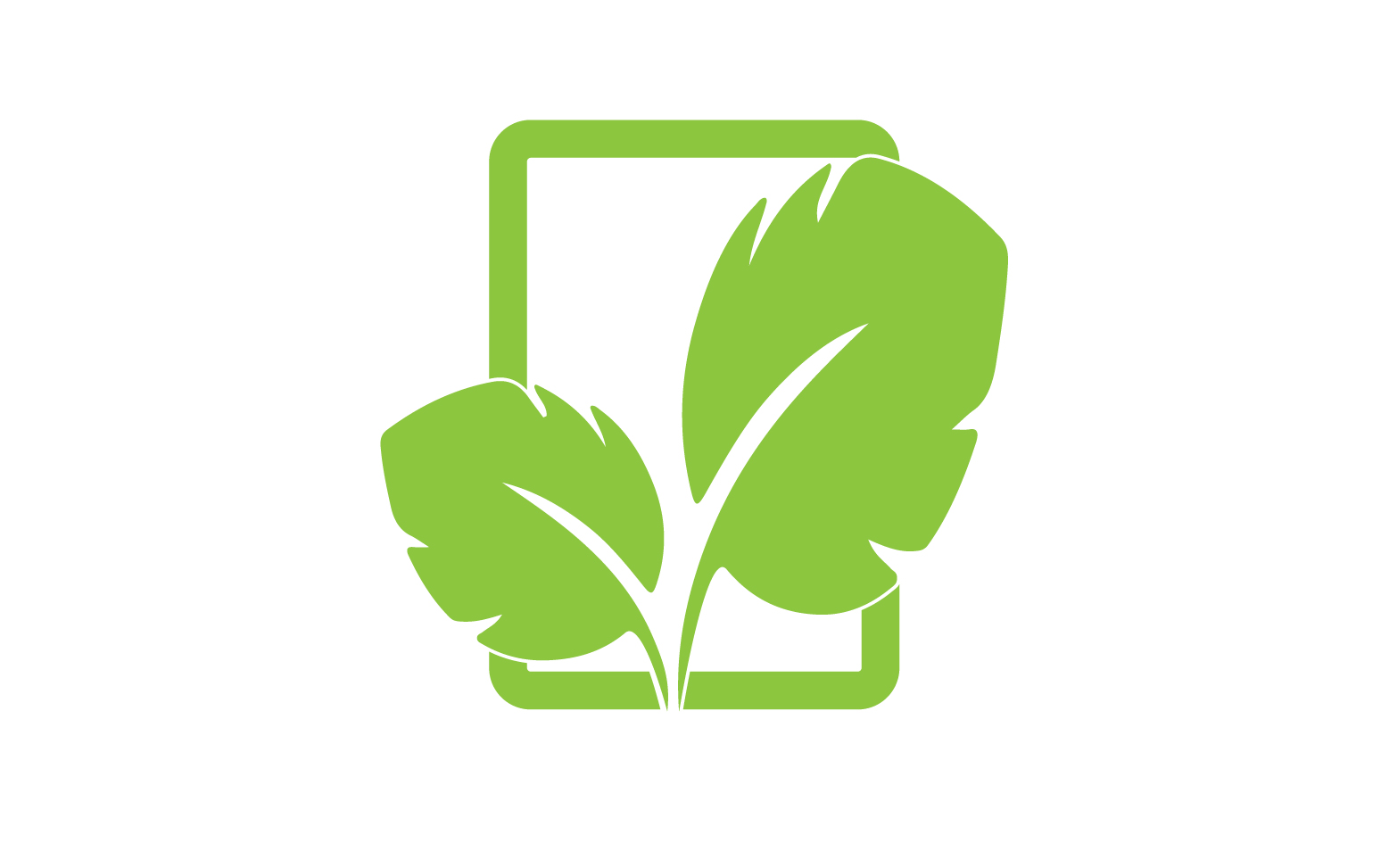 Green leaf eco tree icon logo version 8