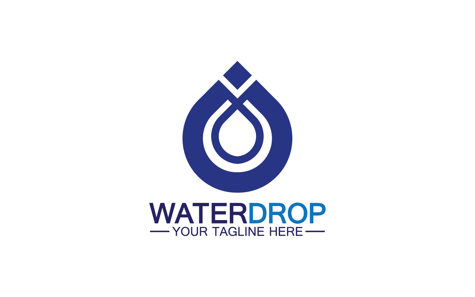 Waterdrop blue nature fresh water logo template version 21