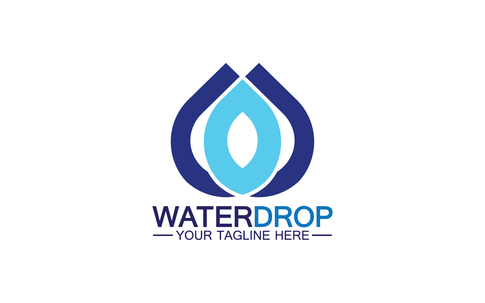 Waterdrop blue nature fresh water logo template version 28