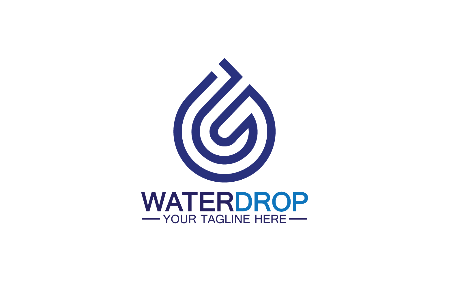 Waterdrop blue nature fresh water logo template version 39