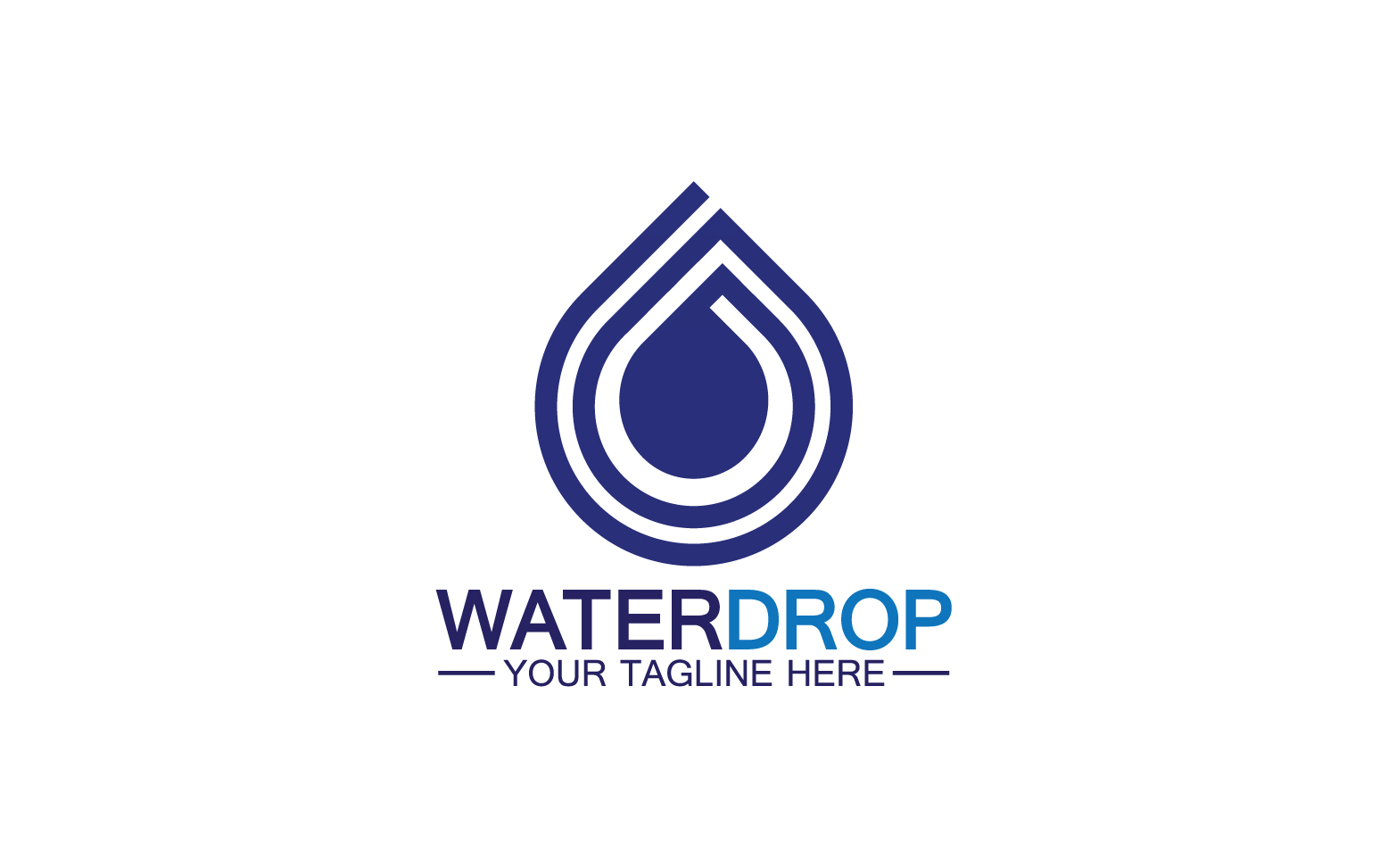 Waterdrop blue nature fresh water logo template version 46