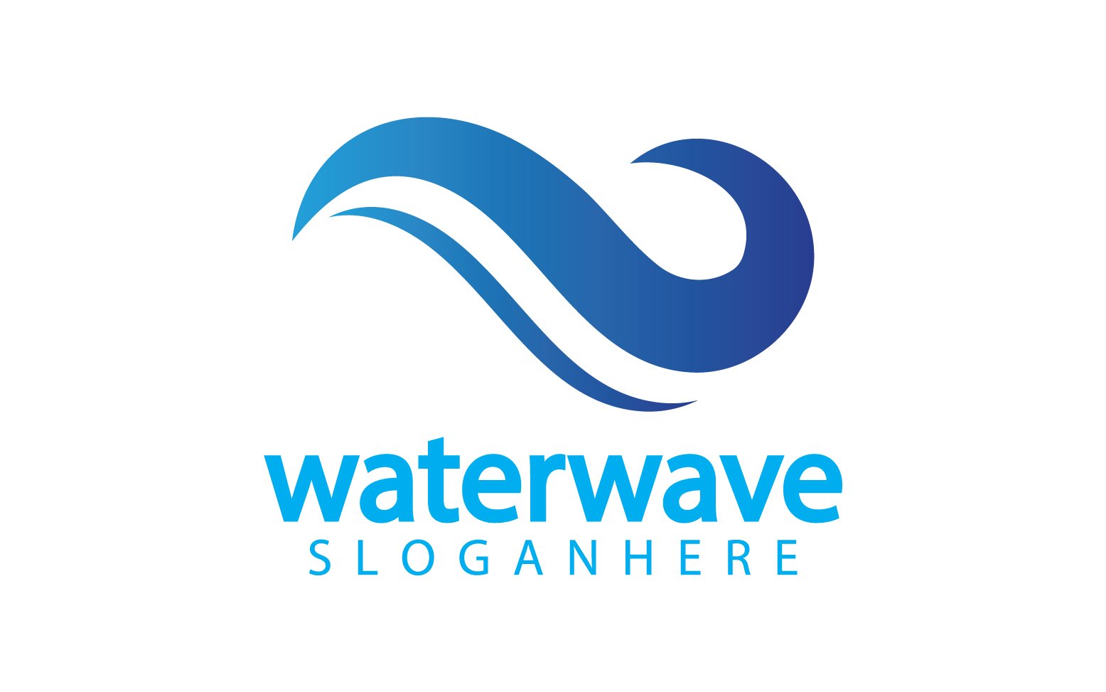 Waterwave nature fresh water logo template version 33