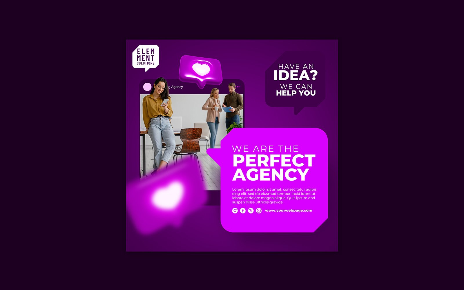 Digital Marketing Agency   Social Media Post Template