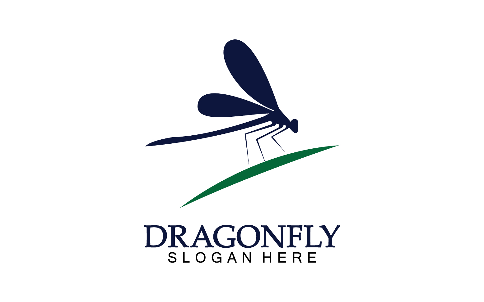 Dragonfly silhouette icon flat vector illustration logo clipart v9