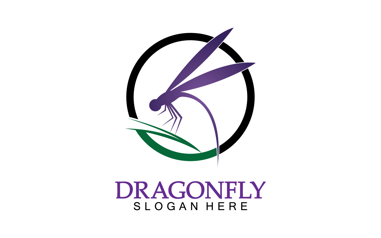 Dragonfly silhouette icon flat vector illustration logo clipart v28