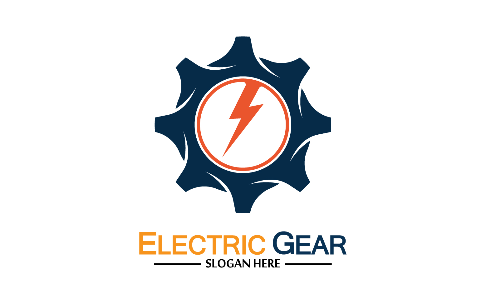 Lightning thunderbolt electricity gear vector logo design v24