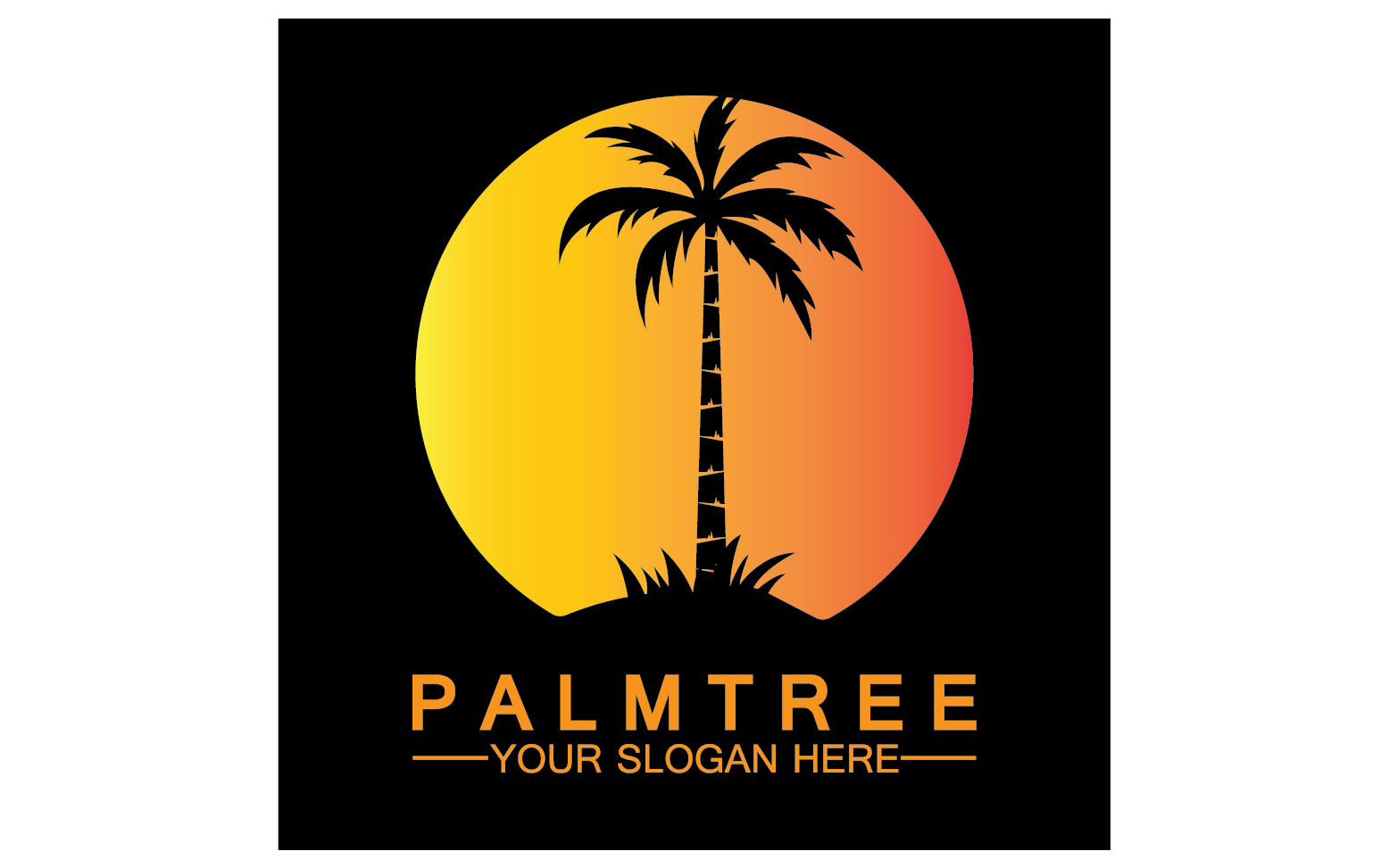 Palm tree hipster vintage logo vector icon illustration v12