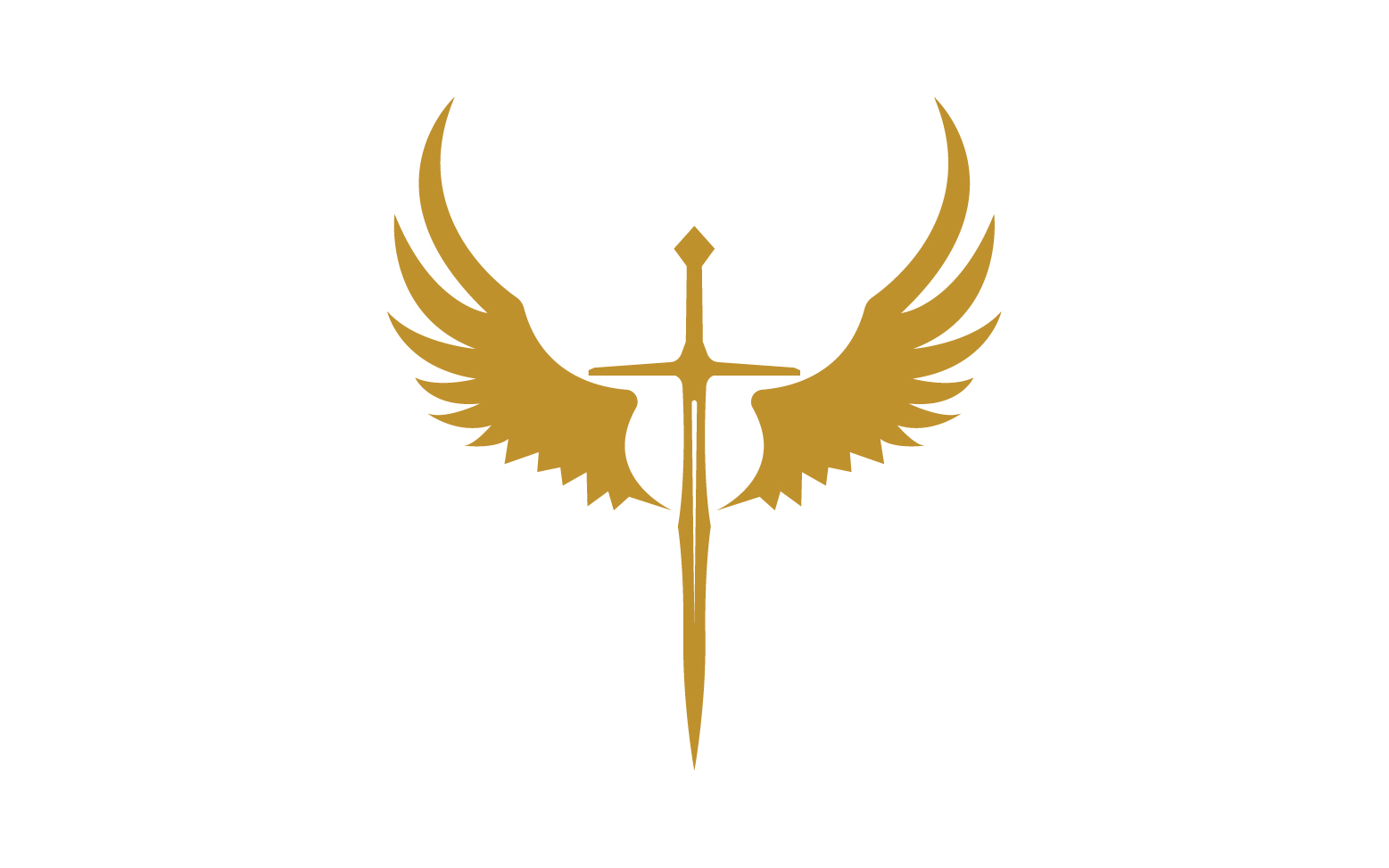 Sword with Wings. Golden Sword Symbol v2