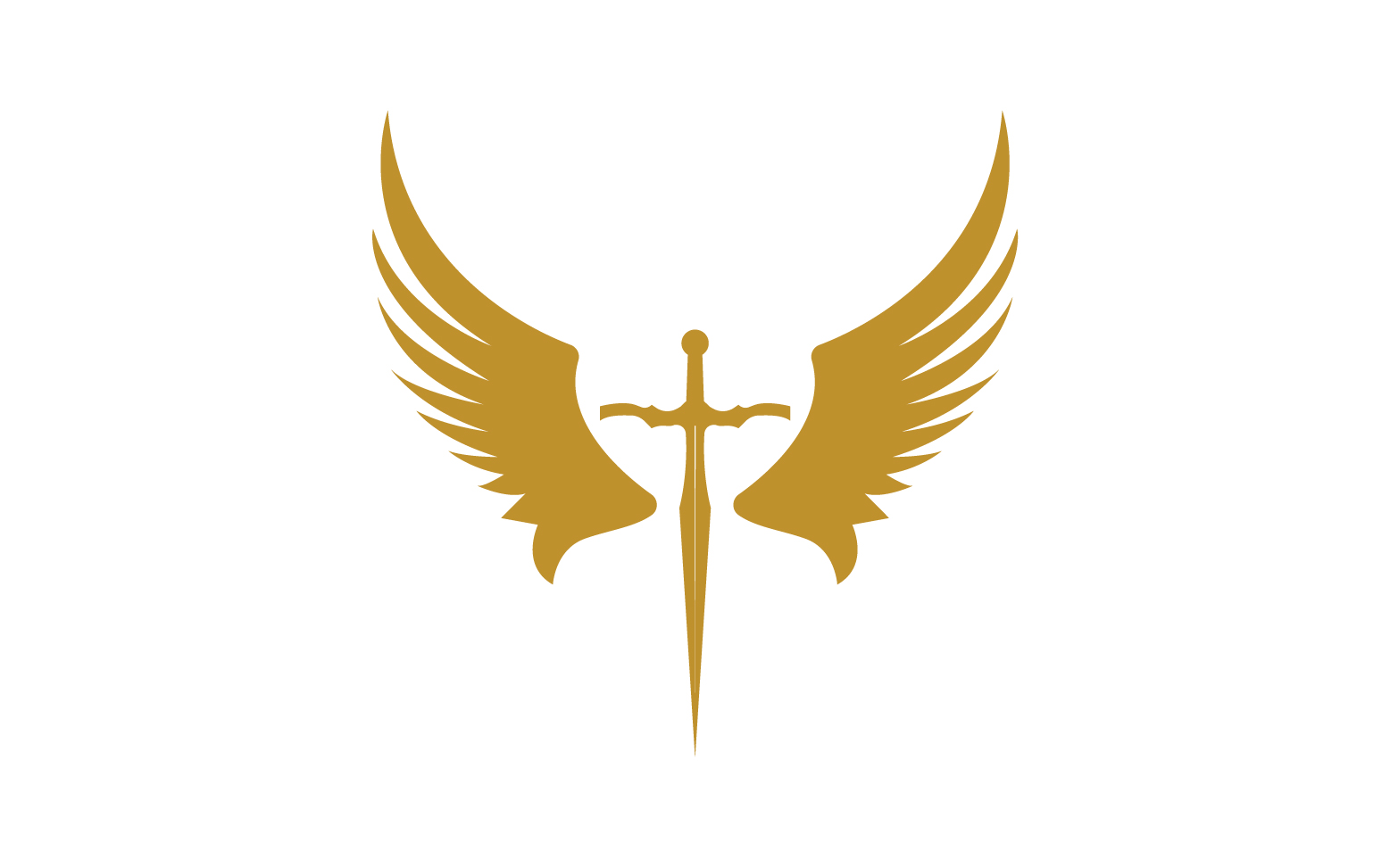 Sword with Wings. Golden Sword Symbol v3