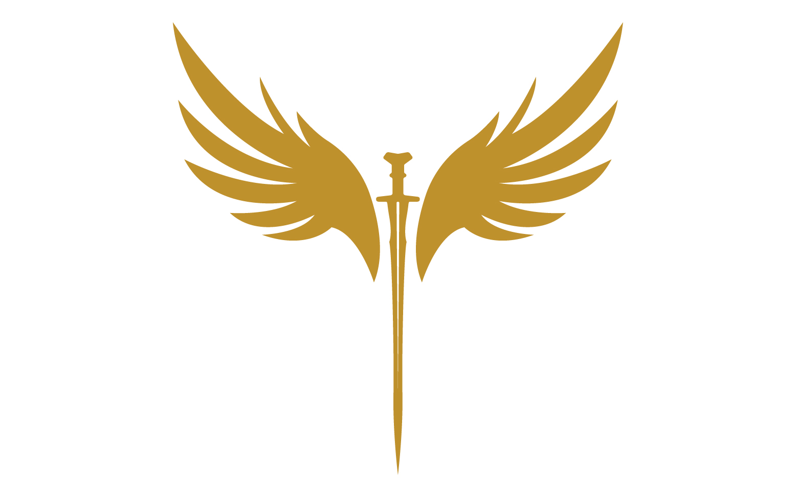 Sword with Wings. Golden Sword Symbol v20