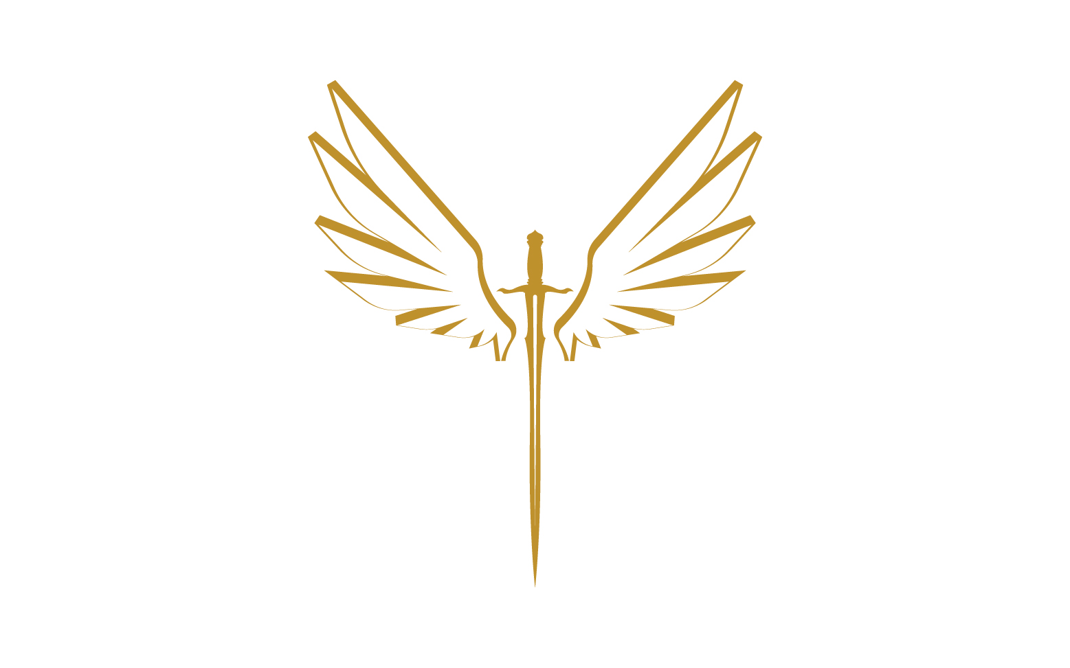 Sword with Wings. Golden Sword Symbol v27