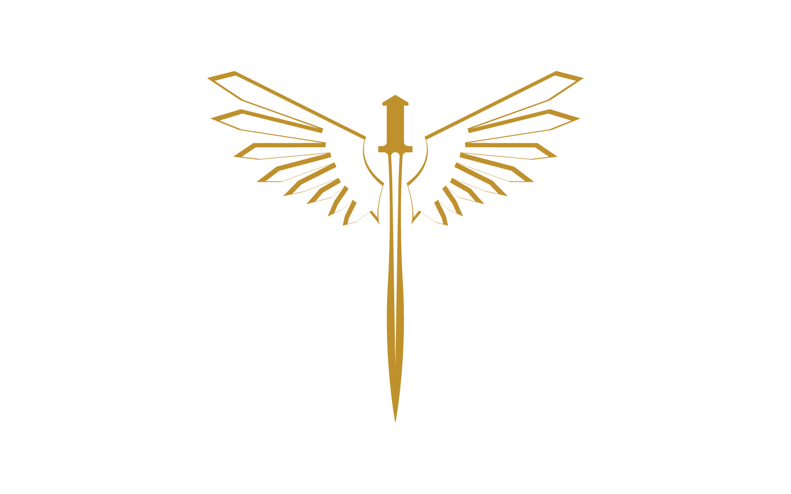 Sword with Wings. Golden Sword Symbol v48