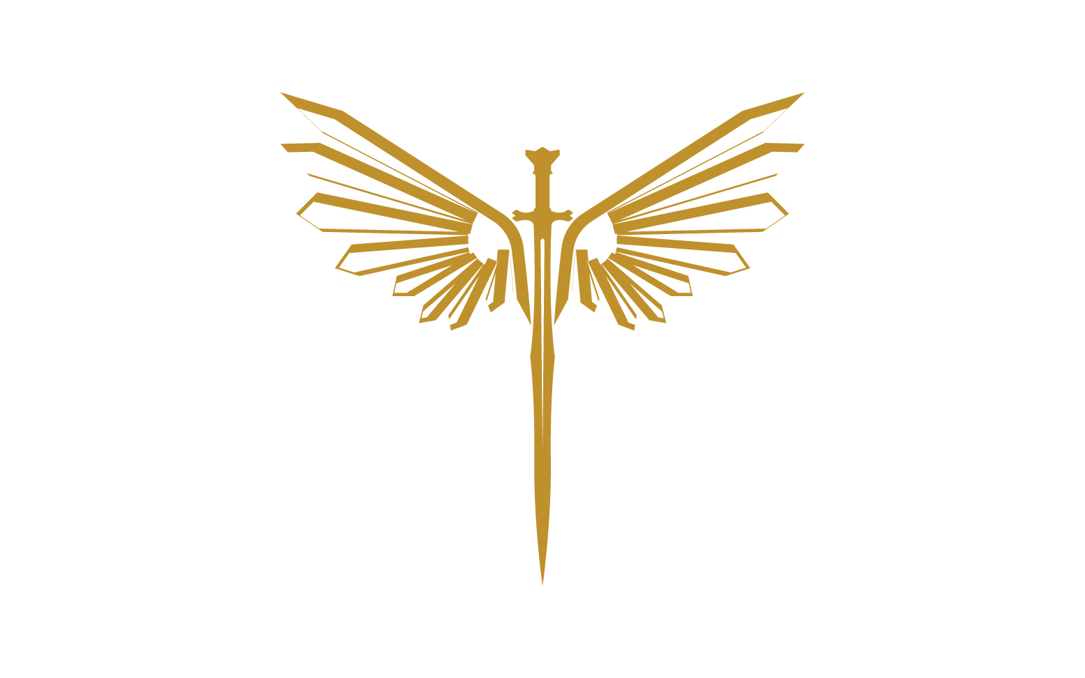 Sword with Wings. Golden Sword Symbol v47