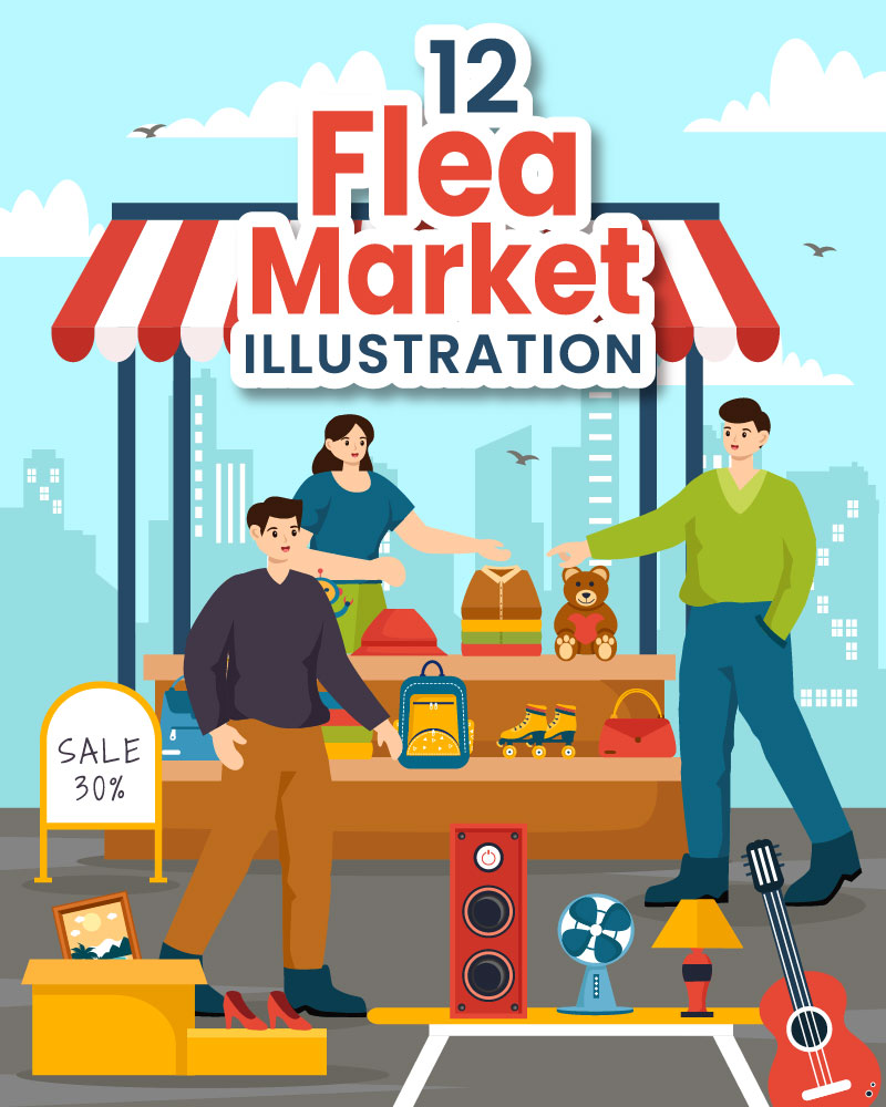 12 Flea Market Illustration